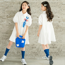 Girls summer dress 2022 new Fashion foreign air CUHK Personality Polo Skirt Girl Trendy T-shirt Dress