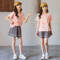 Children sports shorts outside wearing 2022 summer dress new CUHK Tong High waist loose pants girl wide leg hot pants tide