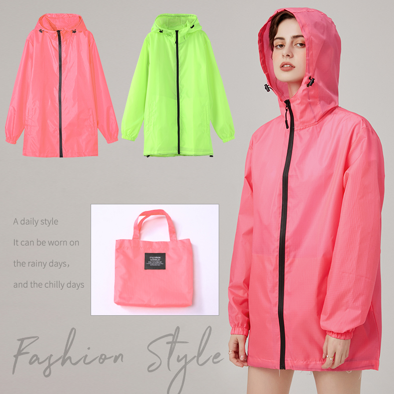 Raincoat Women's Short Top Sports Jacket Outdoor Running and Walking Waterproof and Windproof Adult Men's Thin Portable Poncho