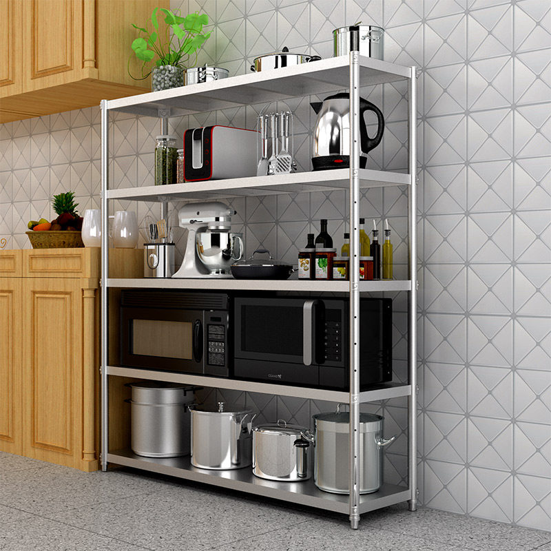 Stainless steel shelf shelving floor multilayer home storage floor shelf Pan Bowl vegetable finishing rack storage rack cabinet
