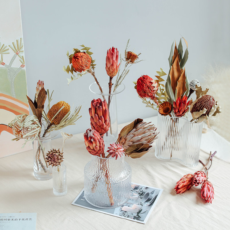 African Imports Dry Flowers Real Flowers Natural Sunflower Dry Flowers Bouquet Coral Fruit Table Furnishing Bully King Flowers Monarch Flowers