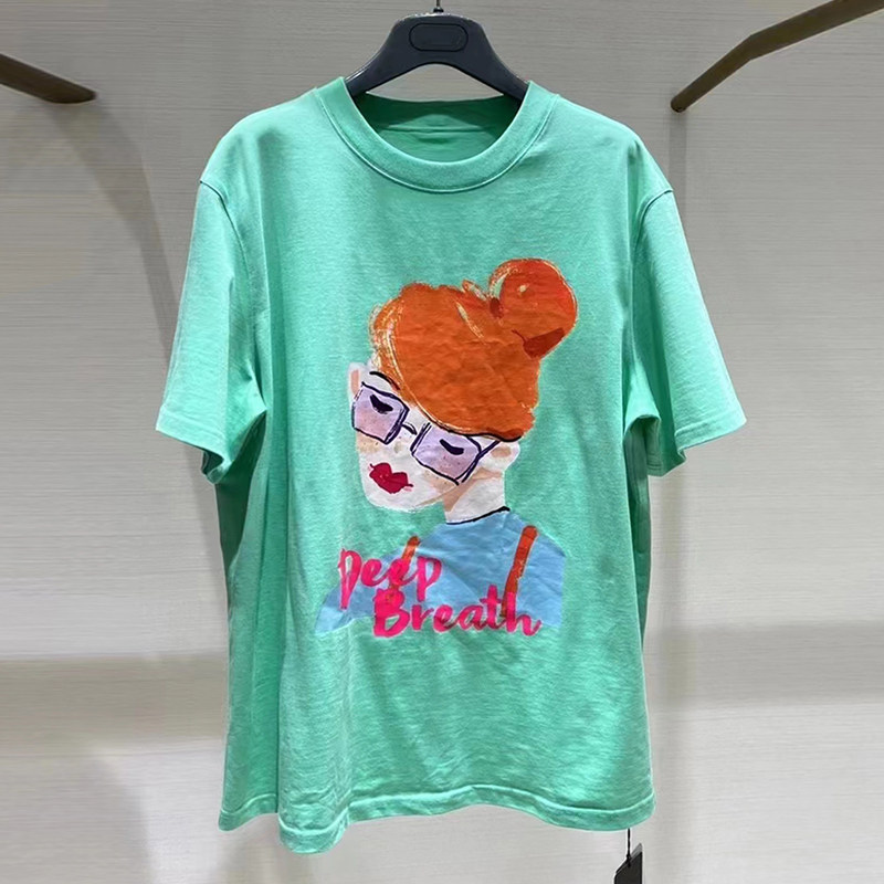 Áo thun nữ cotton dáng rộng in hình chân dung tay ngắn — Màu đen chi tiết 15