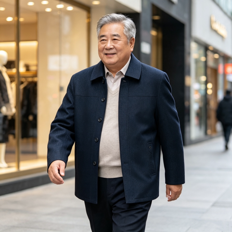 Spring and Autumn Plus Size Middle-aged and Older Men's Loose Jacket