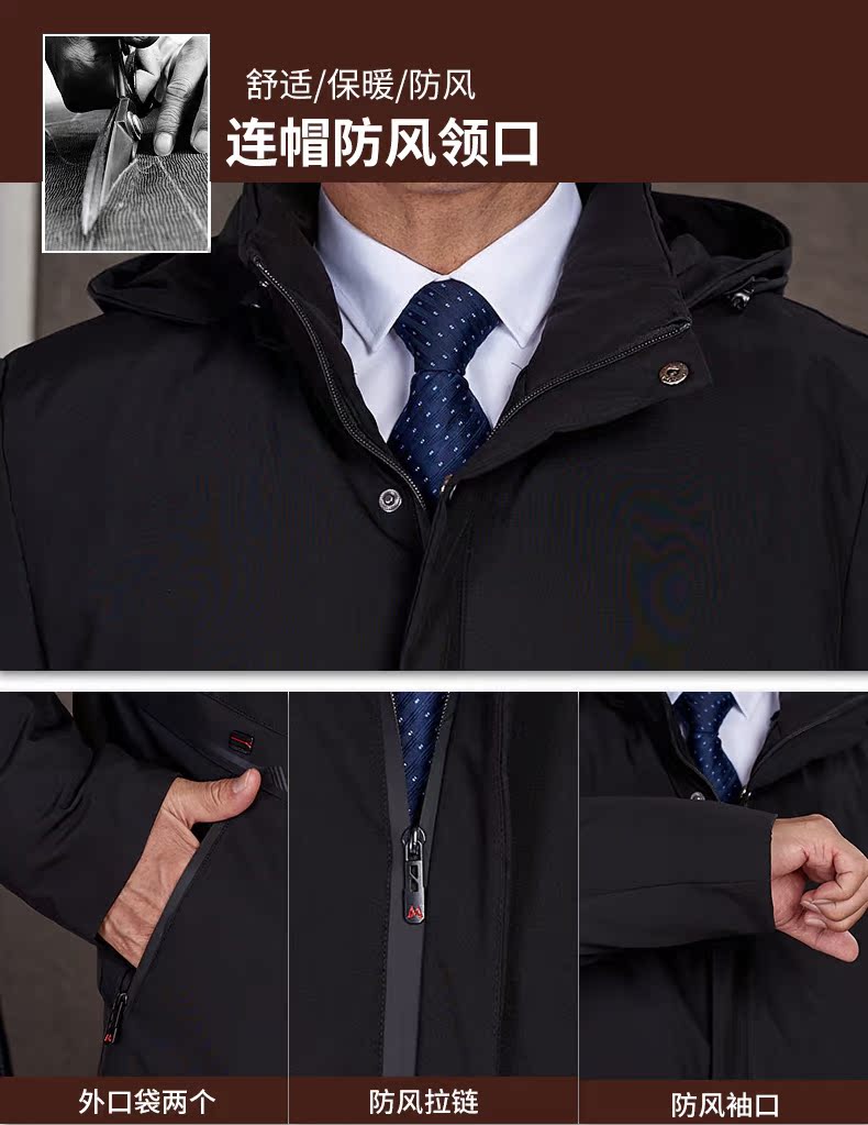 Sống ở trung niên và già bông cotton nam dài áo khoác cotton dày cũ xuống bông đệm cha mùa đông - Bông áo gió nam