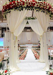 Wedding props and supplies Yuanxi Pavilion European style hall Wedding ceremony Flower pavilion Roman pavilion Wishing pavilion Cloth curtain plus shelf