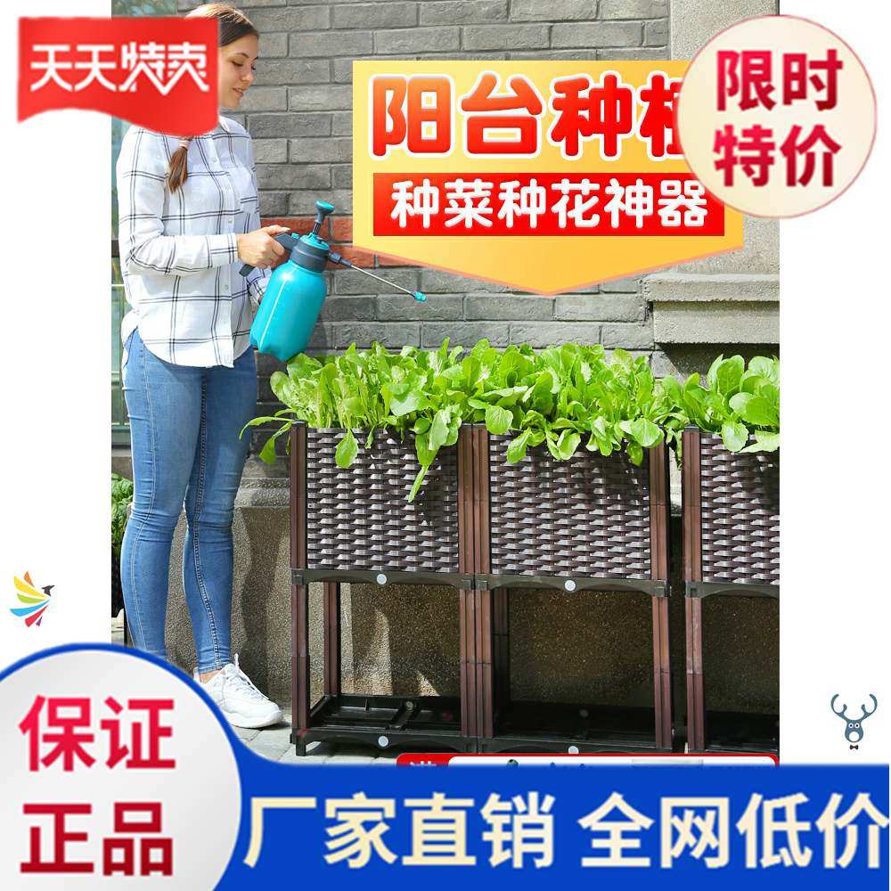  Home Grown Vegetable Basin Balcony Box Garden Rack Planting Vegetable Basin Terrace Sturdy Strip New Pint Practical Retro Street