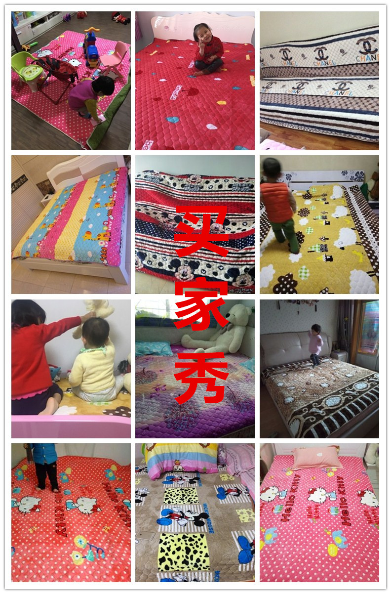 Bốn mùa mềm sang trọng flannel bông bằng Hàn Quốc nệm giường bao gồm quilt quilt người già con ấm pad