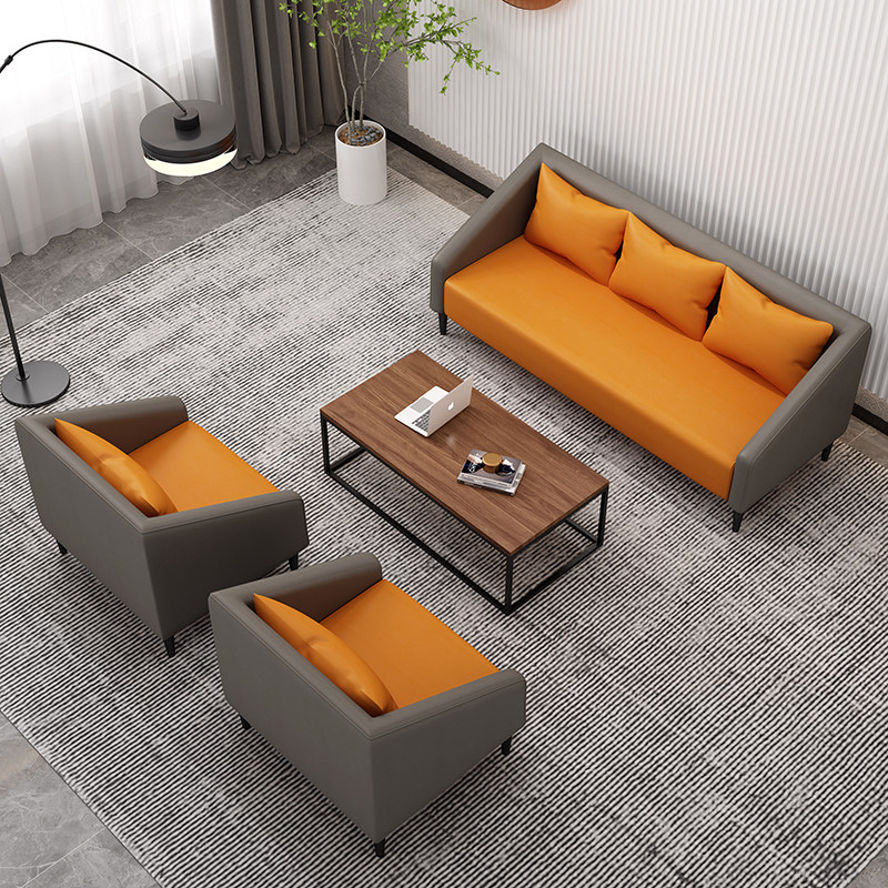 Business reception negotiation leisure rest reception area simple modern office small apartment sofa coffee table combination