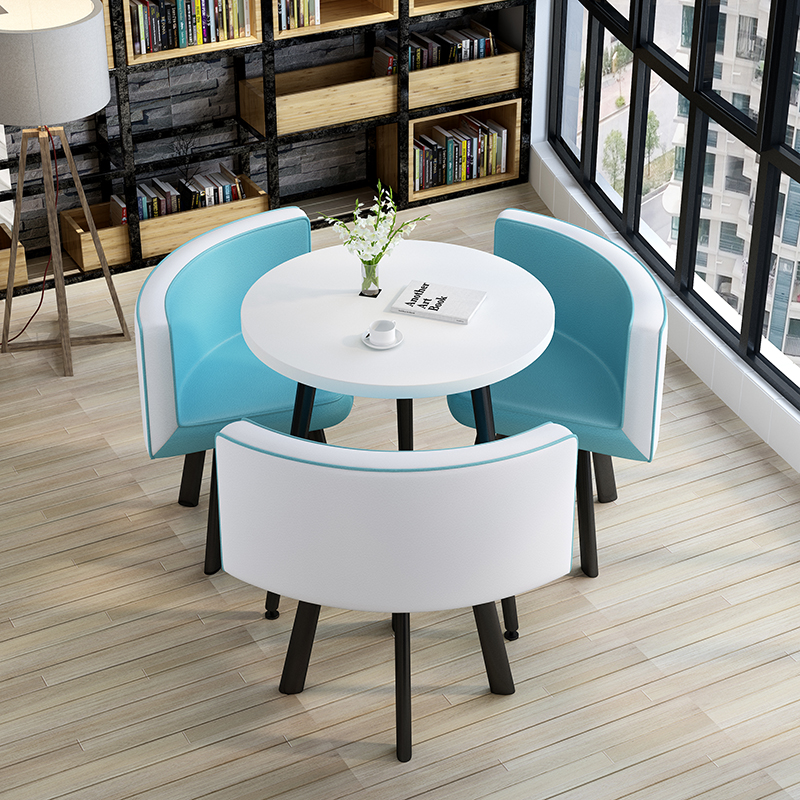 Nordic negotiation reception milk tea small round table leisure balcony clothing store round table dessert dining table and chair combination