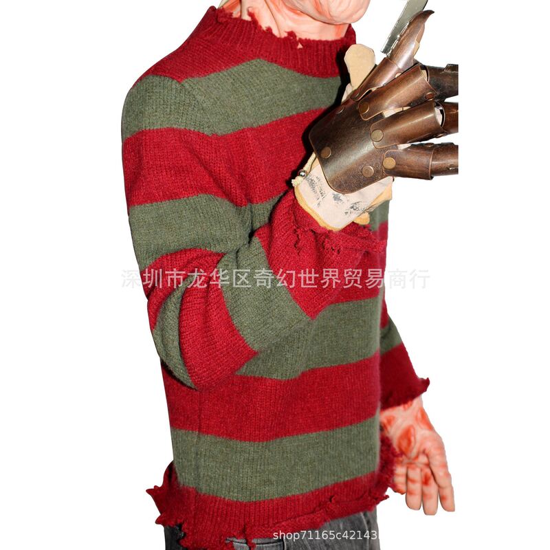 Halloween New Cosplay Costume Nightmare Street Freddy Mask Headgear Hand Role-Playing Props Horror Clothing