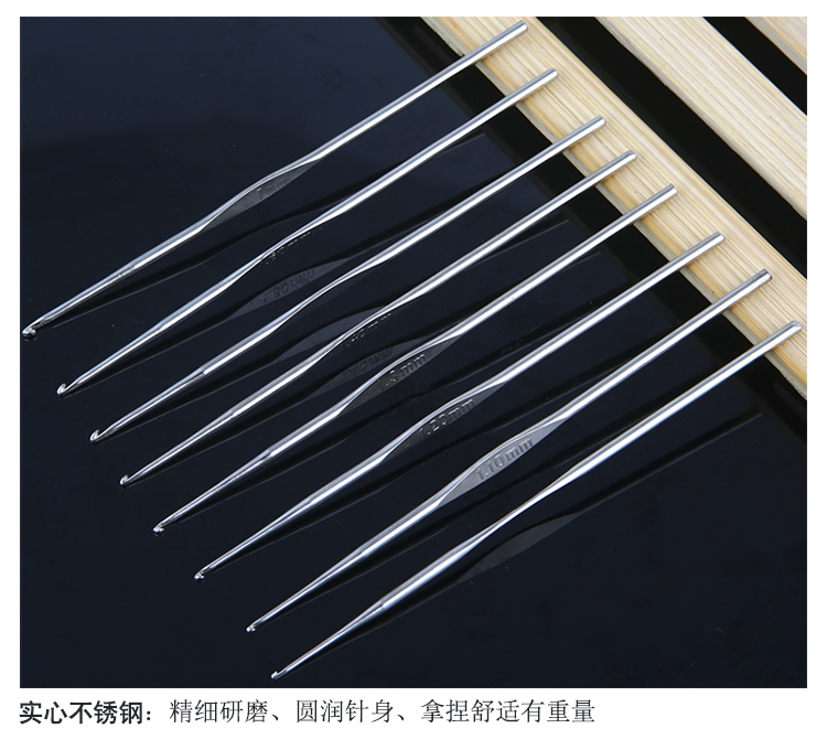 thép không gỉ bện kim loại DIY công cụ đầu móc kim mịn ren đan áo len Tool Kit - Công cụ & vật liệu may DIY kéo bấm cắt chỉ