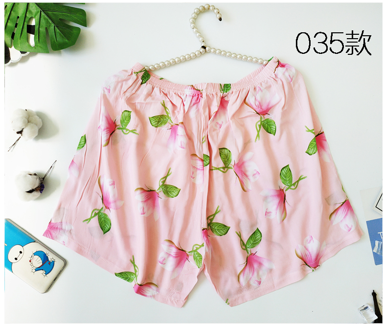 Mian lụa quần pajama nữ mùa hè quần short cotton lụa home shorts mùa hè nhà quần lớn 衩 nhân tạo quần cotton kích thước lớn