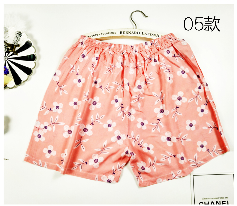 Mian lụa quần pajama nữ mùa hè quần short cotton lụa home shorts mùa hè nhà quần lớn 衩 nhân tạo quần cotton kích thước lớn