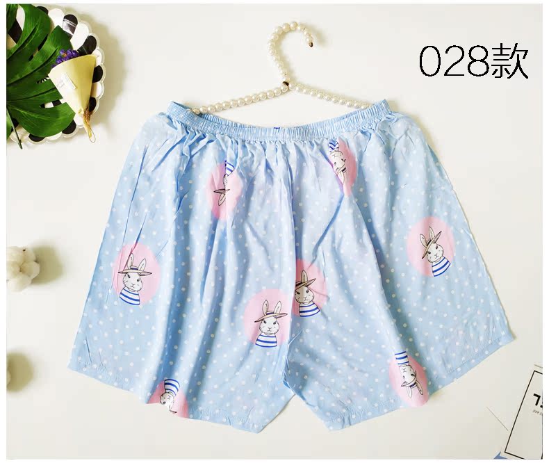 Mian lụa quần pajama nữ mùa hè quần short cotton lụa home shorts mùa hè nhà quần lớn 衩 nhân tạo quần cotton kích thước lớn