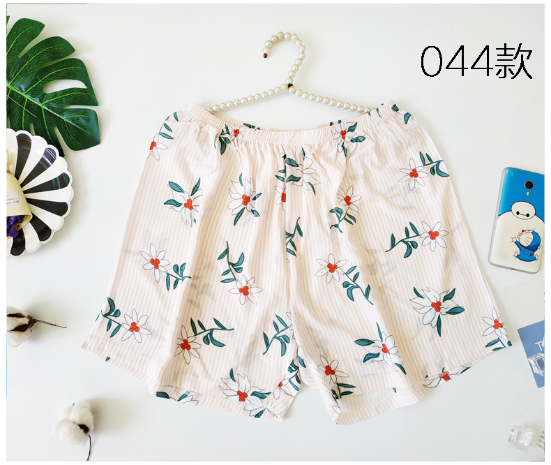 Mian lụa quần pajama nữ mùa hè quần short cotton lụa home shorts mùa hè nhà quần lớn 衩 nhân tạo quần cotton kích thước lớn