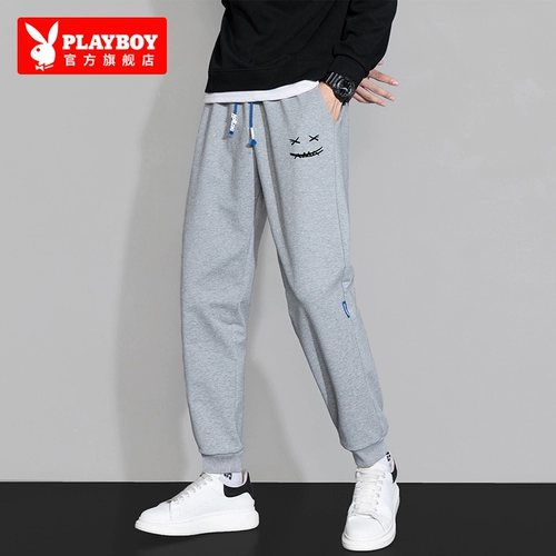 Playboy, мужские тонкие штаны для отдыха, оверсайз, свободный крой