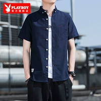 Синий, короткий рукав, 100% хлопок