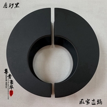 Simple semicircular tempered glass door handle Custom solid wood door handle Black hotel facade handle Modern