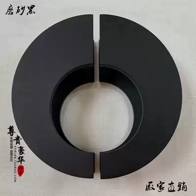 Simple semicircular tempered glass door handle Custom solid wood door handle Black hotel facade handle Modern
