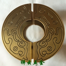Chinese antique semicircular door handle Glass door Wooden door handle Xiangyun red bronze hotel door handle