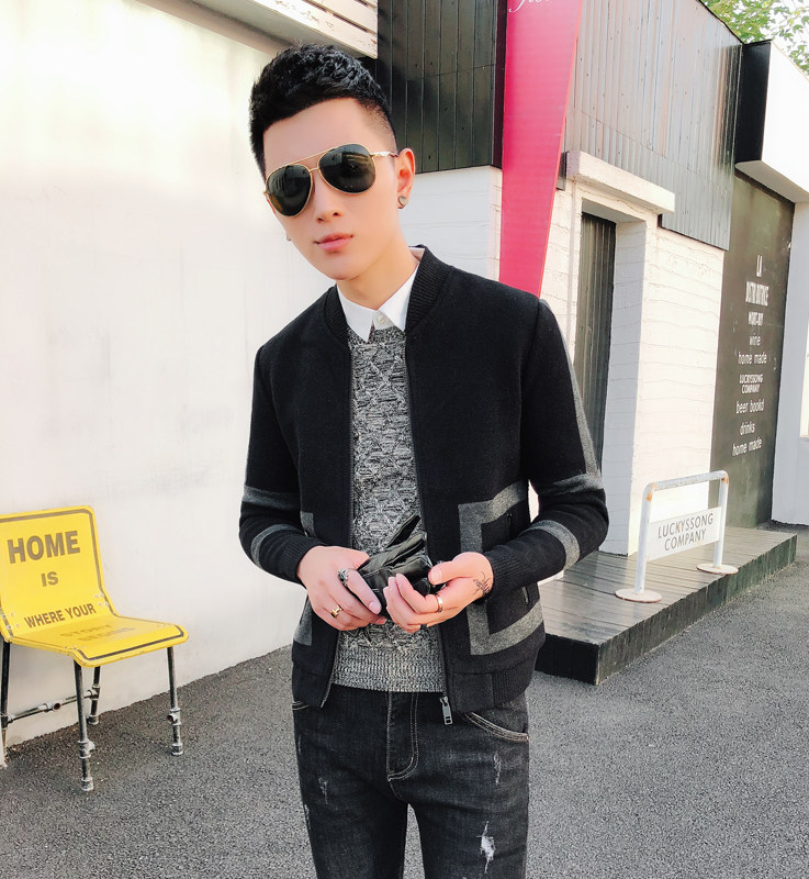 Korean slimming baseball collar jacket men's spring social youth fashion trend short casual men's jacket