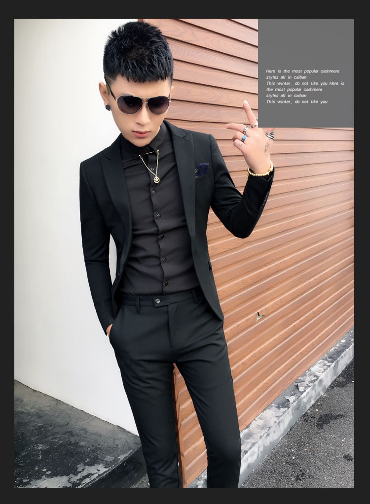 Bộ đồ vest nam phù hợp với phiên bản Hàn Quốc của bộ đồ nhỏ tự tu luyện nam chuyên nghiệp tạo mẫu tóc hộp đêm giải trí Anh hai mảnh áo nam