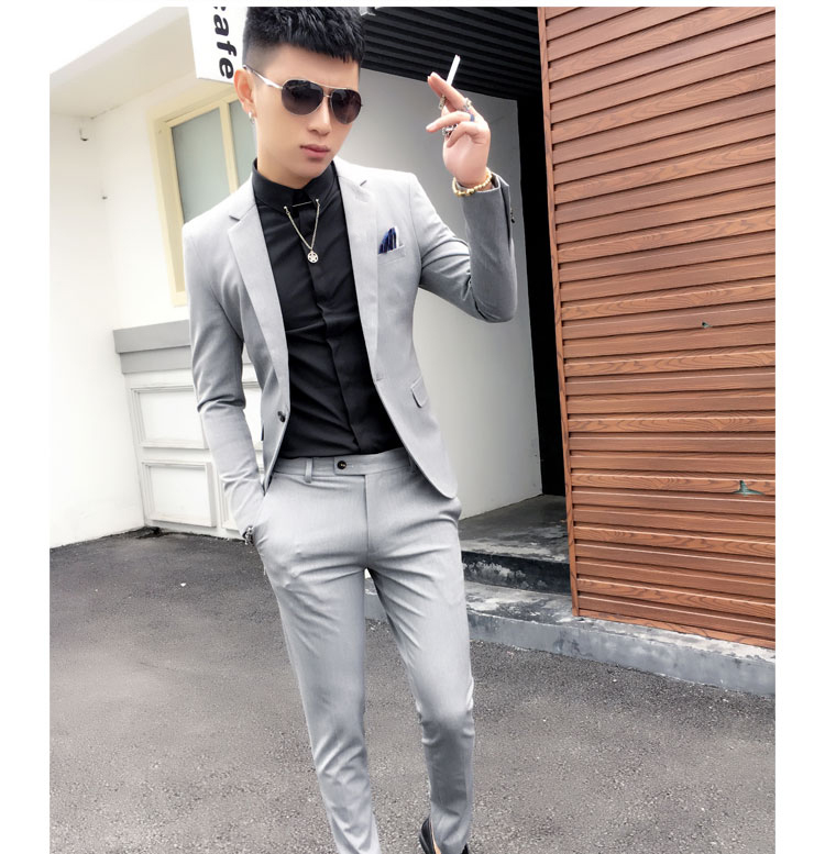 Phù hợp với phù hợp với nam giới mỏng Hàn Quốc thường nhỏ phù hợp với chú rể váy cưới hộp đêm Anh nhà tạo mẫu tóc bộ