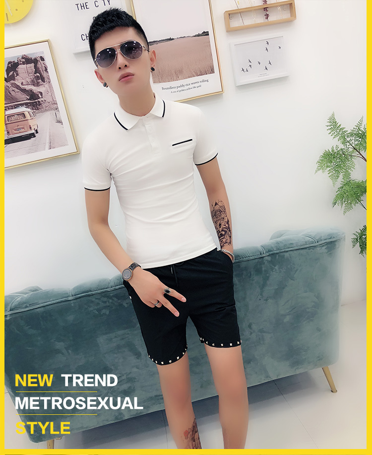Mùa hè 2018 mới cho nam áo thun ngắn tay ve áo mỏng POLO xu hướng áo sơ mi nam giản dị nửa áo áo thun nam có cổ