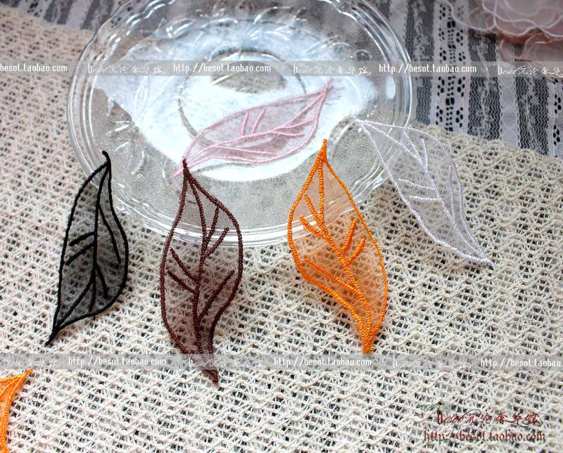 DIY Handmade Japanese and Korean Apparel Accessories Ogensa Leaves White Black Cafe Pink Bride Accessories 3 pieces