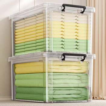 Storage box transparent household clothes toys sorting box large capacity extra large books snacks plastic storage box