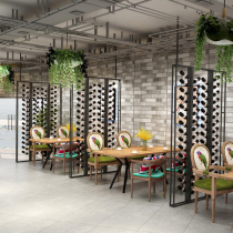 Custom new wine bar Tree wine rack Wrought iron screen wine rack display rack Partition wine cabinet Floor storage