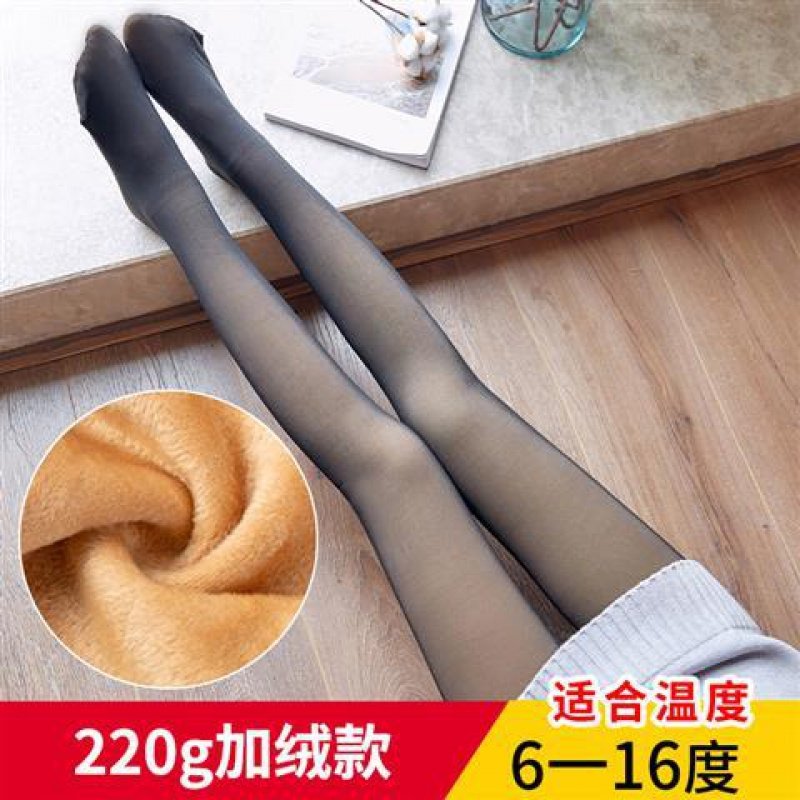 Spring and autumn stewardess Grey Through Skin Silk Socks Fake inside Flesh Inner Lap Pants seamless plus velvety Sexy Light Leg God Instrumental Pants Socks