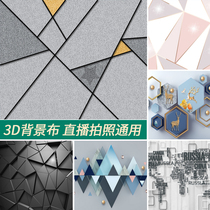 Direct sowing room photo background cloth male and female anchor 3d net red live geometric solid indoor high-definition background wall decoration