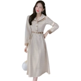 Небольшое осеннее платье, ретро корсет, длинная юбка, в стиле Шанель, 2024 года, французский стиль