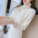 Зимнее элитное осеннее ципао, демисезонное приталенное платье, 2024 года, городской стиль