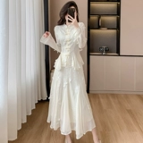 Летнее трехмерное ципао, комплект, юбка, изысканный стиль, китайский стиль, с вышивкой