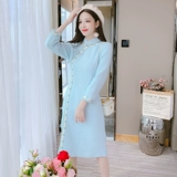 Зимнее элитное осеннее ципао, демисезонное приталенное платье, 2024 года, городской стиль