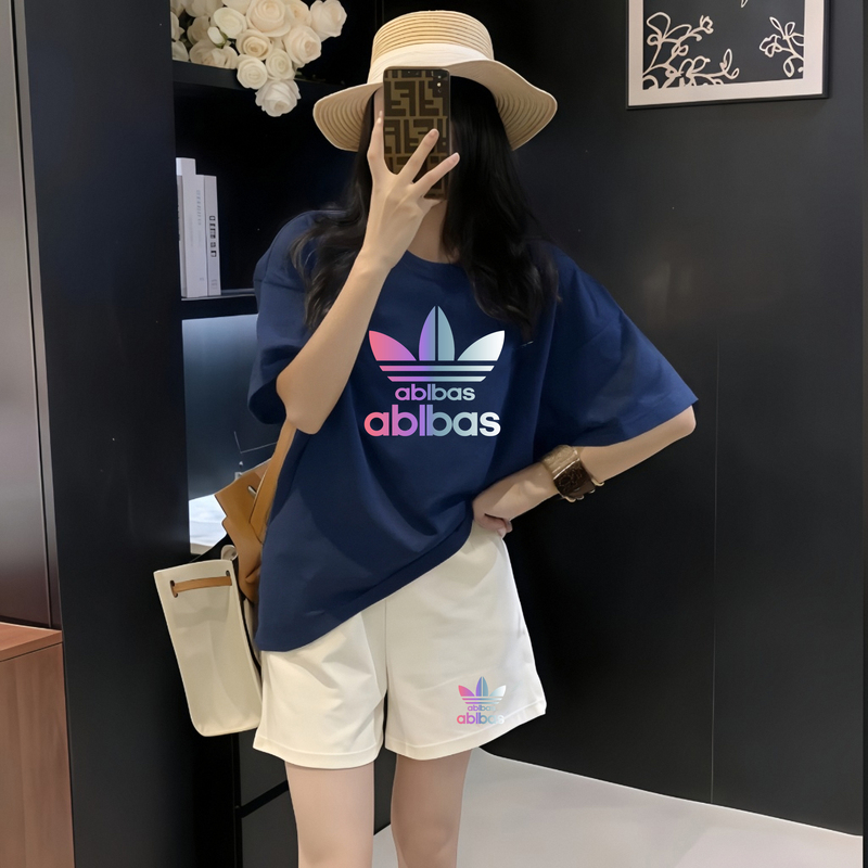 Tmall Special Sale Sports Suit for Women, Summer Short-Sleeved Shorts, Fashionable Running and Fitness Two-Piece Set, Loose European Style Women's Clothing