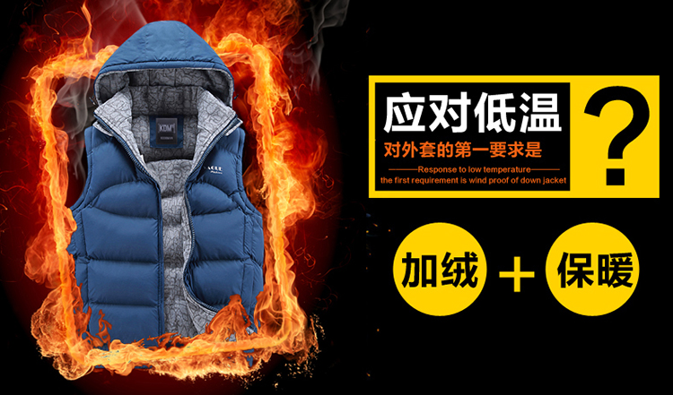 Mùa thu và mùa đông cotton vest nam xuống cotton dày Hàn Quốc những người yêu thích áo vest vest vest vest nam áo ba lỗ tập gym