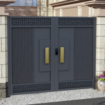 Aluminum alloy villa door opens door open double iron courtyard door electric door gate to the village garden gate