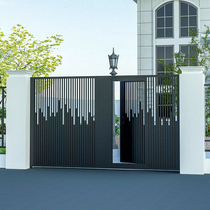 Iron Gate Villa opens door to door Chinese wall double door door door door shift yard stainless electric aluminum alloy