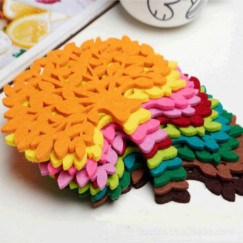 Custom color felt products Engraving craft gift decoration felt interior decoration jewelry Felt pendant Christmas Tree jewelry ornaments