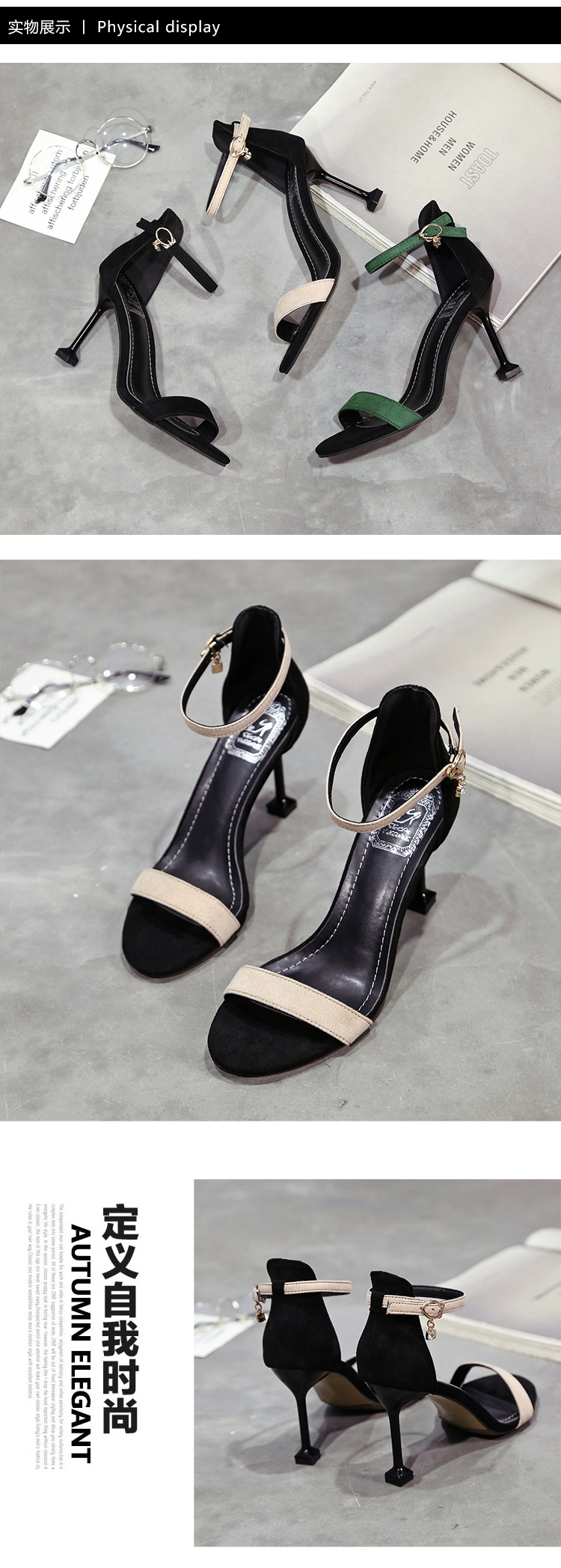 Mèo gợi cảm với sandal nữ mùa hè với big East 2018 phiên bản tiếng Hàn mới của khóa chữ hoang dã với hở ngón trong giày cao gót sandal nữ đi học