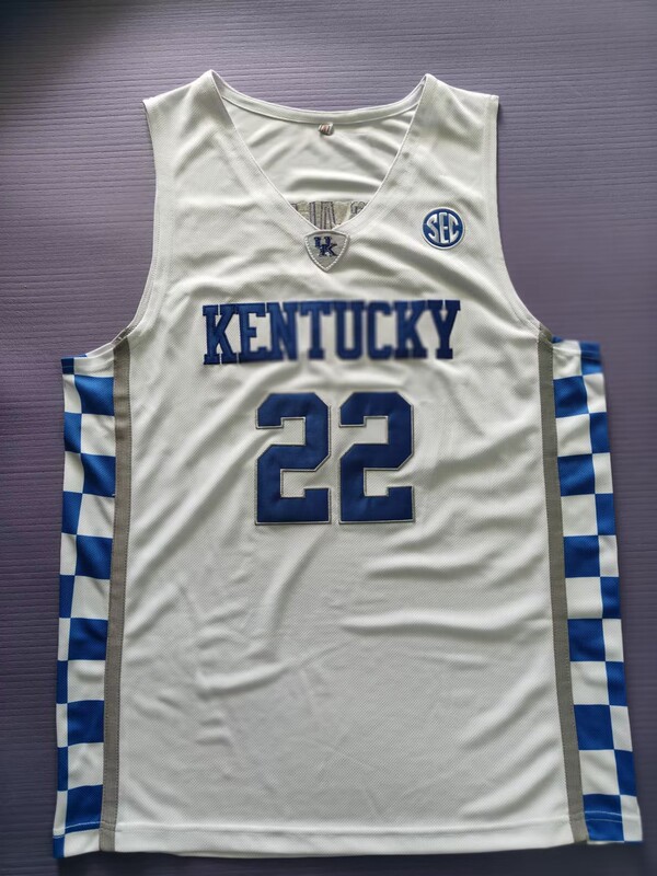 American Ncaa Kfc University No. 22 Alexander White Blue Embroidered Vest Sports Fitness Jersey