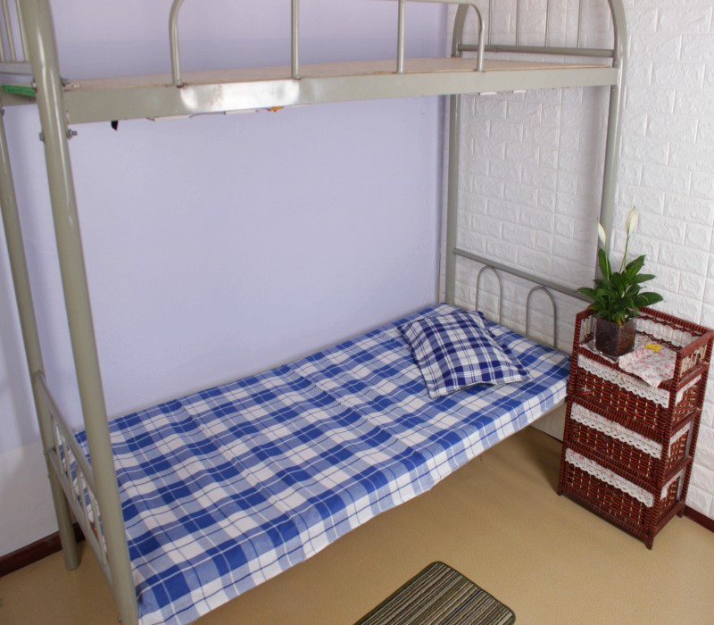 Tấm vải cotton, ký túc xá đại học một mảnh, 1 mét, giường đơn, trường đơn, tấm kẻ sọc màu xanh và trắng - Khăn trải giường bộ drap giường