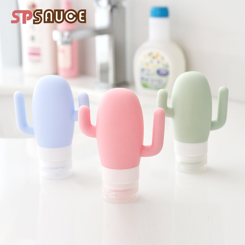 Japan SP Cute Silicone Extrusion Bottle Travel Travel Travel Portable Press Bottle Cosmetics Tourism Setting empty bottles