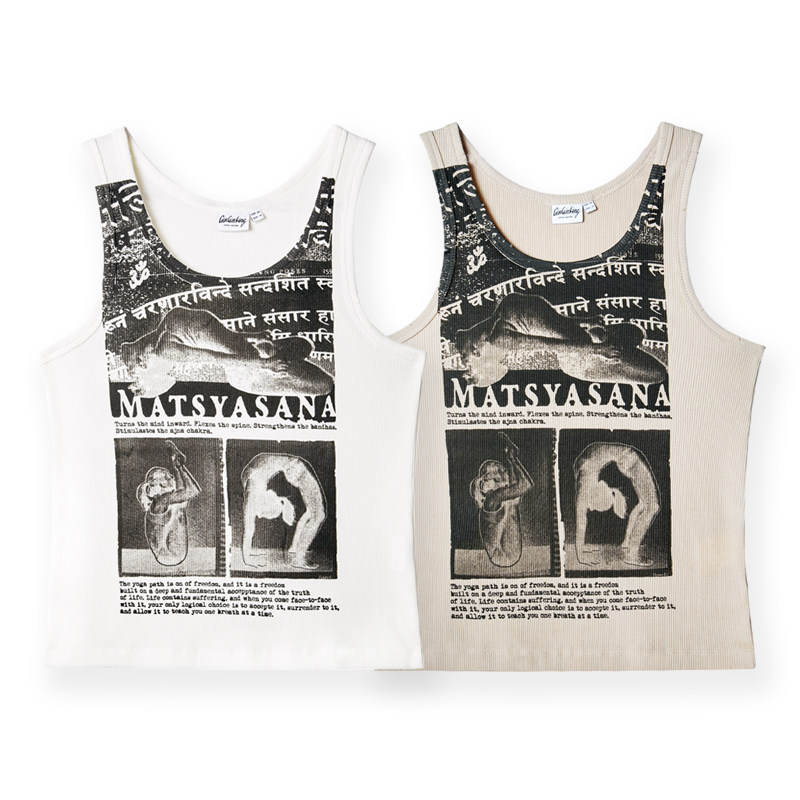 GinGinKing GGK MATSYASANATANK Fish Yoga Light Thread Vest
