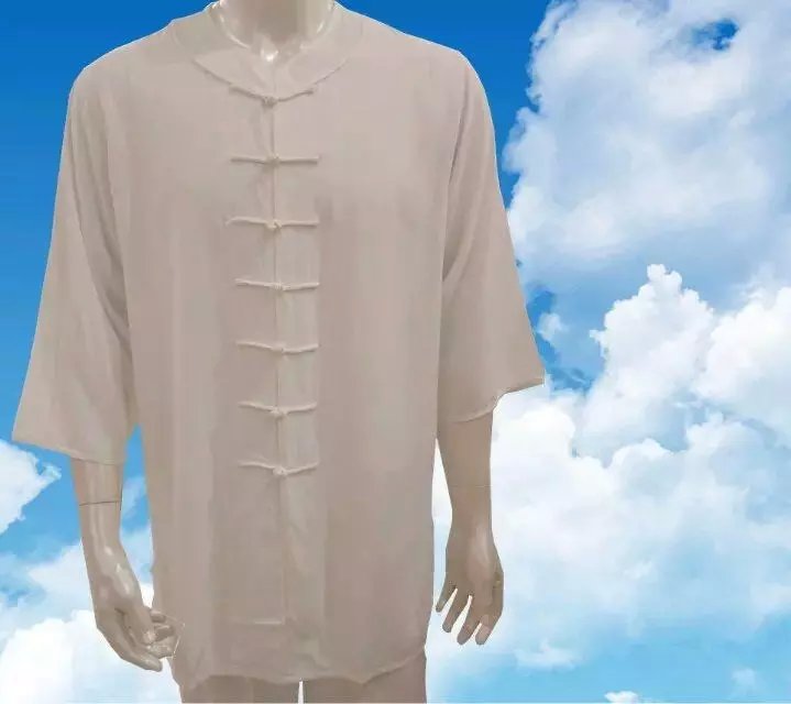 Summer short-sleeved Tai Chi clothing, high-count cotton mid-sleeved exercise clothing, pure cotton performance clothing, men's morning exercise spring and summer