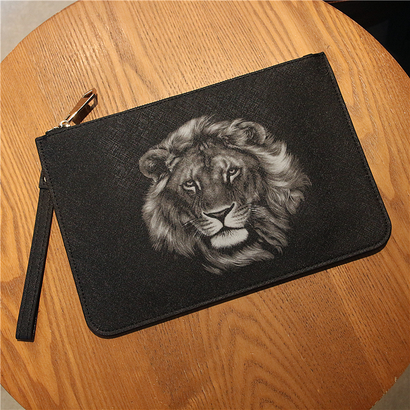 Trendhandbags Male Thin Envelope Handbags Handbags Han Edition Printed Fashion Men's Clips Social Club Youth Casual Hand Carry Bag