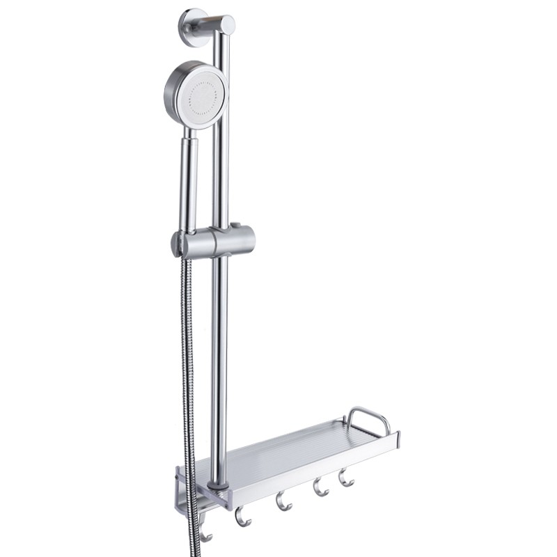 [USD 11.29] Bathroom lift rod shower head shelf Nailfree shelf Rain